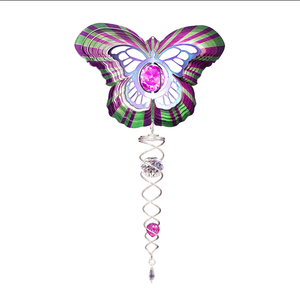 Fournisseur d'usine : Éolienne Arbre de Vie avec Cristal Torsadé, Décoration de Jardin 3D, Queue Spirale en Acier Inoxydable - Product Image 2