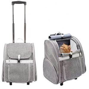 BSCI factory OEM Portable Breathable Travel Dog <b>Cat</b> <b>Stroller</b> Pet Front Carrier Case Trolley Bag <b>Cat</b> Carrier Pet Trolley Carrier - Product Image 5