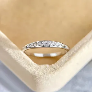 Anelli CAOSHI in Stile Minimalista con Design a Gambo Sottile e Zirconia Cubica Lucida, Placcati in Argento, Gioielli in Ottone CZ OEM - Product Image 2