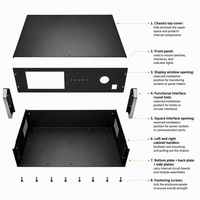 Boîtier de contrôle en aluminium 3U de 19 pouces, IP54, personnalisable, pour amplificateur de puissance, serveur, GPU, châssis ATX HDD