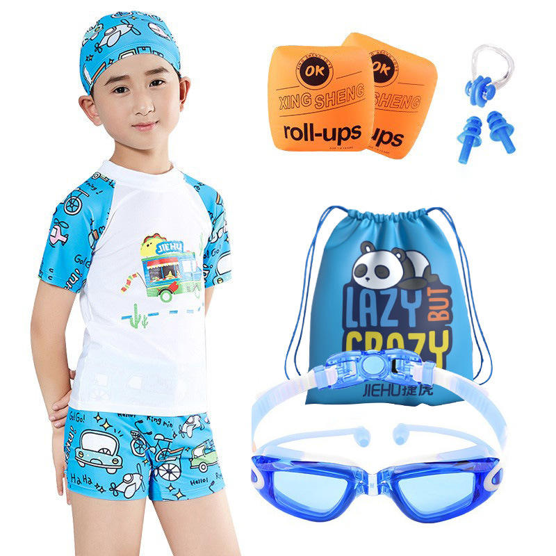 2803 กระเป๋าปลาสีฟ้ากระจกสีฟ้าขาวแขนลอย AC-6 สีน้ำเงิน