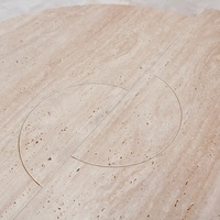 Table basse console moderne en travertin beige premium pour un design minimaliste et une décoration intérieure