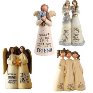 Ecológico hecho a mano Ángel <span class=keywords><strong>hermanas</strong></span> amistad escultura transfronteriza exclusivo adorno de Navidad hogar vida resina artesanía - Product Image 1