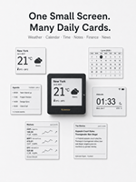 Kylendar Mini Calendrier de bureau compact 4,2 pouces à encre électronique, écran intelligent noir et blanc pour météo, heure, tâches, nouvelles, décoration de maison, bureau, étagère