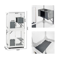 XPT016 grande cage intérieure/extérieure pour animaux de compagnie Nature peintures en bois blanc grand patio maison de chat pour chats animaux de compagnie produit de maison de chat en bois