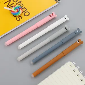 New Kawaii Colorful Cartoon Bear Erasable Pen Custom Durable Convenient End Eraser Pens Multiple Styles