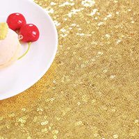 Nappe de fête de mariage à paillettes d'or de luxe scintillant en gros de rectangle rond