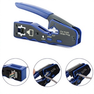 Pince à sertir RJ45 professionnelle pour câble réseau 8P en acier avec poignée ergonomique, qualité industrielle, entrée frontale - Product Image 4