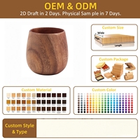 Ensemble de tasses à thé et de verres à whisky en bambou de qualité supérieure avec poignée, vaisselle écologique réutilisable, coffret cadeau de luxe