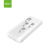 Offre Spéciale LCD Digital Power Banks Batterie mobile au lithium polymère Charge rapide Câble intégré 10000mah Power Bank