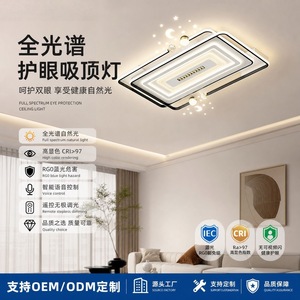 โถงไฟ LED โถงไฟเพดานโทโฮ 60x60 ซม. ป้องกันดวงตาแบบเต็มสเปกตรัม โคมไฟห้องนั่งเล่นห้องนอนเรียบง่ายทันสมัย - Product Image 5