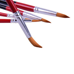 Set di 5 <span class=keywords><strong>Pennelli</strong></span> <span class=keywords><strong>per</strong></span> Pittura al Miglior Prezzo, Manico in Legno Nero e Rosso, Setole in Nylon, Materiali Artistici, <span class=keywords><strong>Pennelli</strong></span> <span class=keywords><strong>per</strong></span> Pittura a Olio - Product Image 6