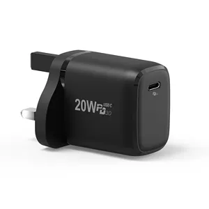 20W PD3.0 Home Charger UK Plug Portable Charger Type C Wall Charger For Iphone Samsung Xiaomi