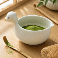 Bol à matcha en céramique personnalisé en forme de canard mignon avec bec verseur, style japonais OEM, pour cérémonie du thé, cadeau, maison, cuisine