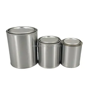 Tin Can Round Factory Direct Sale 473ml Empty Paint Can Pint Round Shape Tin Can Glue Container Manufacturer Metal Tin Box Prime Tinplate CMYK Offset Printing HT