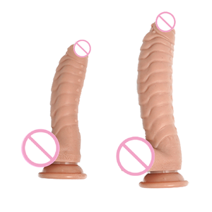 Hautfarbener Flüssigsilikon-Softdildo – <span class=keywords><strong>2</strong></span> Größen, Teleskopvibration, wasserdichtes Erwachsenenspielzeug für intimes Vergnügen, unisex - Product Image 1