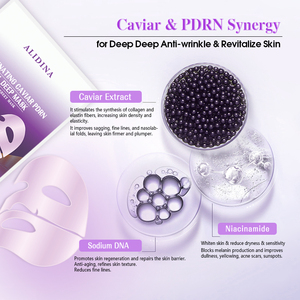 Mascarilla Facial Profunda <span class=keywords><strong>Real</strong></span> con <span class=keywords><strong>Caviar</strong></span> y PDRN |   Mascarilla Facial de Hidrogel para Antienvejecimiento y Reparación de la Barrera Cutánea, Marca Privada - Product Image 3