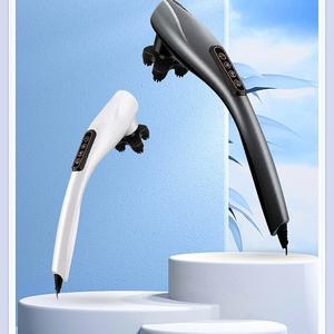 Masajeador Dolphin, dispositivo de masaje eléctrico portátil recargable para cuello, espalda, cintura, piernas, masaje por vibración, 4 cabezales, USB - Product Image 4