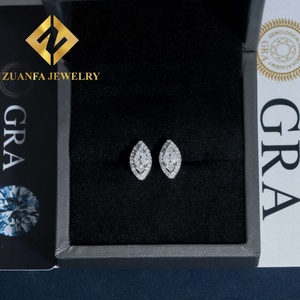 Pendientes de Moda, Joyería Fina, Plata de Ley 925, Moissanita VVS, Forma de Marquesa, Pendientes de Botón, Joyería Hip Hop - Product Image 6