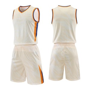 Ensemble de maillots de basket-ball sportifs en polyester à séchage rapide pour l'été, uniforme d'équipe pour hommes adultes, tenue d'entraînement pour le jeu - Product Image 1