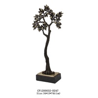 Décoration de sculpture de plante de feuille d'or d'arbre de jujube de pommier de résine tropicale d'olivier pour la maison