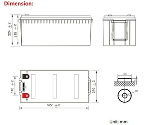 NEATA Solid State LiFePO4 12V 100Ah-200Ah 1-2,5KWH Smart BMS 10000 Cycli Batterijpakket voor Thuis, Kamperen en Energie - Product Image 2