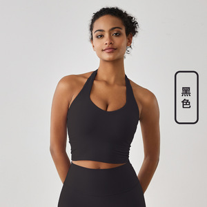 Benutzer definierte Logo <span class=keywords><strong>Nuls</strong></span> Soft Damen Tank Tops U-Ausschnitt Halfter Sexy Luxus High Stretch Eingebaut in BH Sport BH Tank Top Frauen - Product Image 3