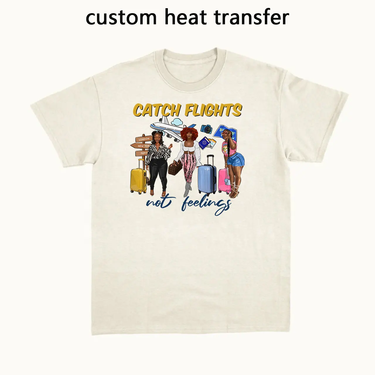 Desain anak perempuan kustom pabrik stiker warna-warni transfer cetak layar kustom desain transfer dtf siap untuk menekan kaus hitam