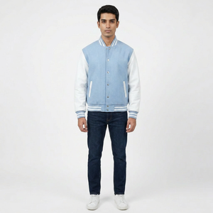 Veste universitaire en satin personnalisée de qualité supérieure avec design patchwork, col montant, veste d'hiver à capuche pour adultes et jeunes - Product Image 1