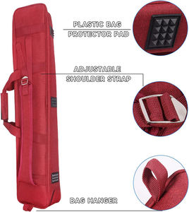 Étui de queue de billard en cuir PU professionnel de haute qualité, 2 queues, 5 trous, sac de billard, bandoulière réglable, échantillon gratuit - Product Image 2