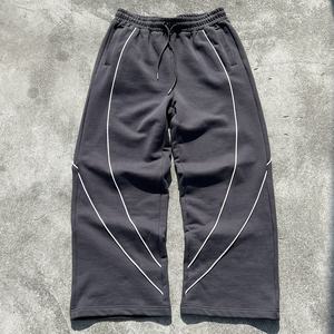 Pantalon de jogging rayé streetwear 500 g/m² sur mesure, coupe large, en molleton bouclette, style oversize et baggy, fabriqué par un fabricant - Product Image 3