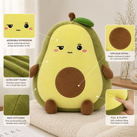 Juguete de Peluche Personalizado con Diseño Único, Aguacate de Peluche Suave y Cómodo, Peluches de Frutas y Animales, Almohada para Dormir