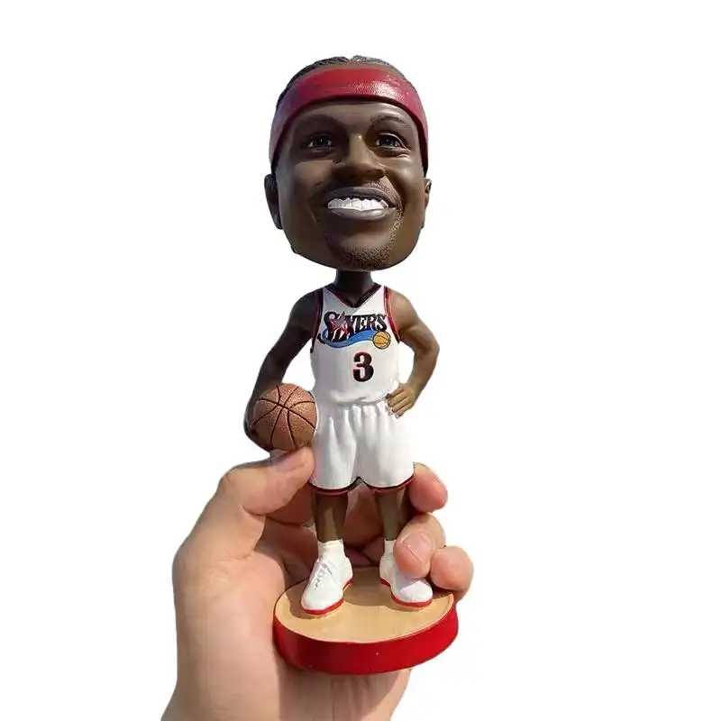 Promoção personalizada Oem feita de alta qualidade esportes basqueteiro esporte 3d bobblehead estatueta personalizada basquete bobblehead