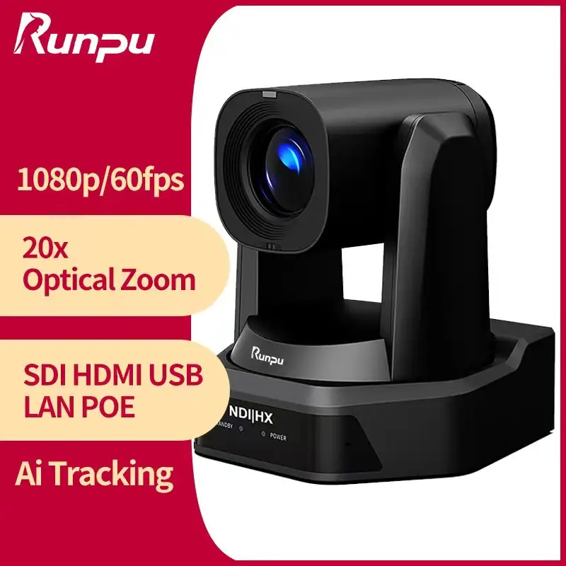 Runpu HD66A-30 AI Track 20X Zoom ottico 1080p Full HD SDI PTZ Video conferenza controller Bundle Camera conferenza