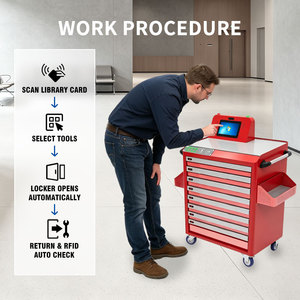 Carrito de Herramientas Móvil con Pantalla Táctil Inteligente y RFID para Préstamo y Devolución de Artículos de Biblioteca - Product Image 2