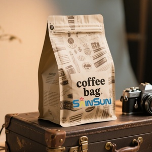 Custom Printed Blue Aluminum Foil Coffee <b>Bean</b> <b>Bag</b> Resealable Flat Bottom <b>Bag</b> Plastic Packaging Zipper Coffee <b>Bag</b> - Product Image 3