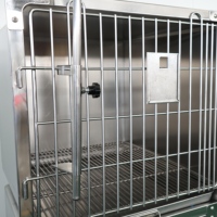 Double Dog Cage & House Edelstahl Classic Solid Pet Kennel für den Außen-/Innenbereich