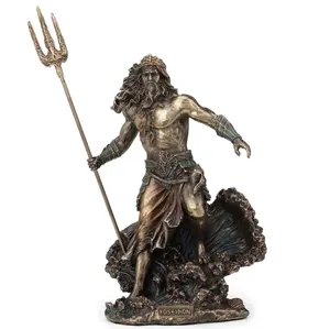 Resin decorated statue of Poseidon, god of the sea in Greek mythology