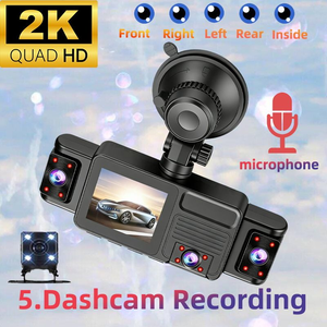 Cámara <span class=keywords><strong>para</strong></span> Vehículo 2K <span class=keywords><strong>de</strong></span> 5 Canales, Quad HD 360 °   Cámara <span class=keywords><strong>de</strong></span> Visión Panorámica Delantera, Trasera, Izquierda, Derecha e Interior <span class=keywords><strong>para</strong></span> Automóvil, <span class=keywords><strong>Pantalla</strong></span> <span class=keywords><strong>de</strong></span> 2.0 Pulgadas - Product Image 3