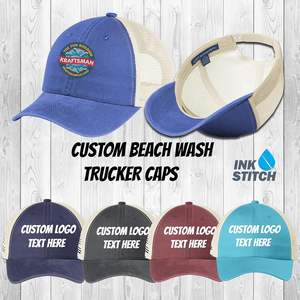 2025 C943 Gorras de béisbol con logotipo cosido personalizado Sombreros de camionero de lavado de playa personalizados - Product Image 1
