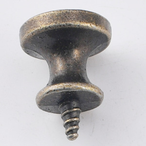 Tirador y pomo redondo de aleación de zinc bronce para muebles, cajones, tradicional, duradero, de un solo orificio - Product Image 3