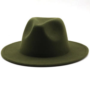 Chapeau en feutre de <span class=keywords><strong>cachemire</strong></span> uni en gros, style rétro britannique, Fedora jazz, logo brodé, large bord, respirant, décontracté pour l'hiver - Product Image 6