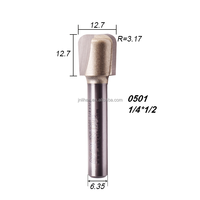 Fresa para router ARDEN 0501CNC con vástago de 1/4 pulgada, punta de carburo de 1/2 pulgada de diámetro, punta redonda, ranura en U, para carpintería