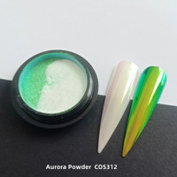Pigment miroir changeant de couleur Aurora COS Ongles Effet miroir Chrome Blanc Poudre caméléon