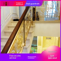 Rampe d'escalier en cuivre de style français américain traditionnel, garde-corps intérieur de villa en alliage d'aluminium, style moderne et luxueux pour balcon
