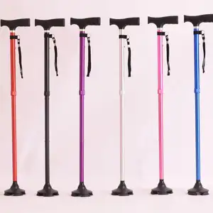 Tongkat berjalan untuk orang tua cacat, tongkat lipat lelaki dan perempuan dengan pola warna