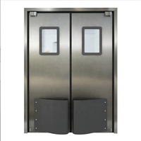 Porte industrielle sur mesure en acier inoxydable 304, résistante aux impacts, à double battant bidirectionnel, design moderne