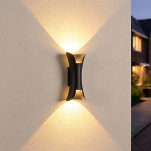 Lámpara de Pared LED para Exteriores, Diseño Delgado, Chapada en Oro, Aluminio, IP65, Difusor de Vidrio Templado, para Jardín - Product Image 6