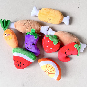 Juguete de peluche con forma de fruta para perros, resistente a mordidas, juguete interactivo para mascotas, para cachorros y gatos, juguete para aliviar el aburrimiento, con sonido. - Product Image 4
