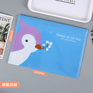 In ấn động vật A4 Kích thước Snap PP nhựa không thấm nước túi tài liệu tập tin thư mục lưu trữ Bag Organizer - Product Image 5